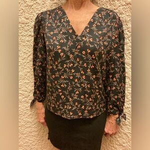 Rebecca Taylor Lia Floral Silk Twill Top
